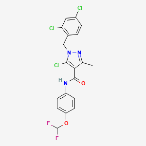 5-chloro-1-[(2,4-dichlorophenyl)methyl]-N-[4-(difluoromethoxy)phenyl]-3-methylpyrazole-4-carboxamide