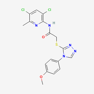 N-(3,5-dichloro-6-methylpyridin-2-yl)-2-[[4-(4-methoxyphenyl)-1,2,4-triazol-3-yl]sulfanyl]acetamide