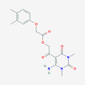 [2-(4-Amino-1,3-dimethyl-2,6-dioxopyrimidin-5-yl)-2-oxoethyl] 2-(3,4-dimethylphenoxy)acetate