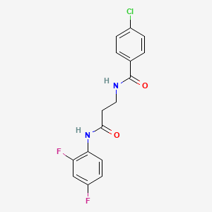 molecular formula C16H13ClF2N2O2 B10809617 4-chloro-N-[3-(2,4-difluoroanilino)-3-oxopropyl]benzamide 