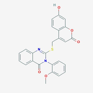 2-[(7-Hydroxy-2-oxochromen-4-yl)methylsulfanyl]-3-(2-methoxyphenyl)quinazolin-4-one