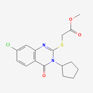 Methyl 2-(7-chloro-3-cyclopentyl-4-oxoquinazolin-2-yl)sulfanylacetate