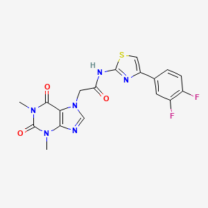 N-[4-(3,4-difluorophenyl)-1,3-thiazol-2-yl]-2-(1,3-dimethyl-2,6-dioxopurin-7-yl)acetamide