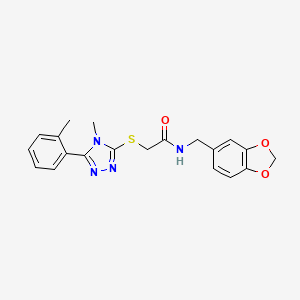 N-(1,3-benzodioxol-5-ylmethyl)-2-[[4-methyl-5-(2-methylphenyl)-1,2,4-triazol-3-yl]sulfanyl]acetamide