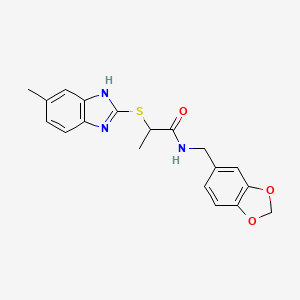 N-(1,3-benzodioxol-5-ylmethyl)-2-[(6-methyl-1H-benzimidazol-2-yl)sulfanyl]propanamide