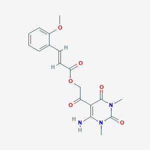 [2-(4-amino-1,3-dimethyl-2,6-dioxopyrimidin-5-yl)-2-oxoethyl] (E)-3-(2-methoxyphenyl)prop-2-enoate