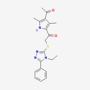 1-(4-acetyl-3,5-dimethyl-1H-pyrrol-2-yl)-2-[(4-ethyl-5-phenyl-1,2,4-triazol-3-yl)sulfanyl]ethanone