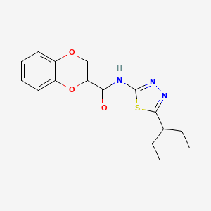 N-(5-pentan-3-yl-1,3,4-thiadiazol-2-yl)-2,3-dihydro-1,4-benzodioxine-3-carboxamide