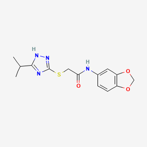 N-(1,3-benzodioxol-5-yl)-2-[(5-propan-2-yl-1H-1,2,4-triazol-3-yl)sulfanyl]acetamide