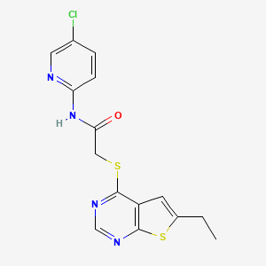 N-(5-chloropyridin-2-yl)-2-(6-ethylthieno[2,3-d]pyrimidin-4-yl)sulfanylacetamide