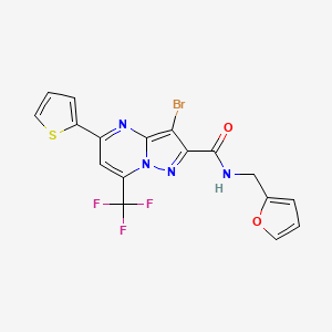 3-bromo-N-(furan-2-ylmethyl)-5-thiophen-2-yl-7-(trifluoromethyl)pyrazolo[1,5-a]pyrimidine-2-carboxamide