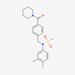 N-(3,4-dimethylphenyl)-N-{[4-(piperidine-1-carbonyl)phenyl]methyl}methanesulfonamide