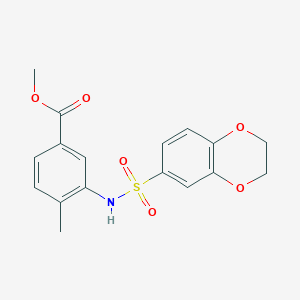 Methyl 3-(2,3-dihydro-1,4-benzodioxine-6-sulfonamido)-4-methylbenzoate