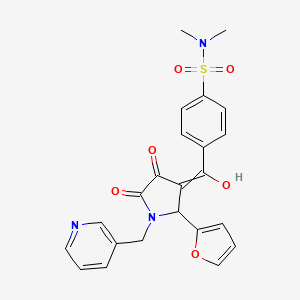 4-[[2-(furan-2-yl)-4,5-dioxo-1-(pyridin-3-ylmethyl)pyrrolidin-3-ylidene]-hydroxymethyl]-N,N-dimethylbenzenesulfonamide