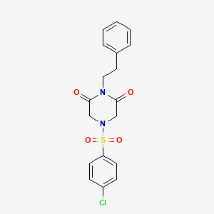 4-(4-Chloro-benzenesulfonyl)-1-phenethyl-piperazine-2,6-dione