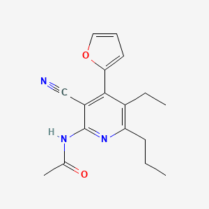 N-[3-cyano-5-ethyl-4-(furan-2-yl)-6-propylpyridin-2-yl]acetamide