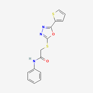 N-phenyl-2-{[5-(thiophen-2-yl)-1,3,4-oxadiazol-2-yl]sulfanyl}acetamide