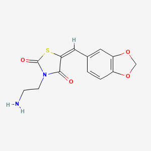 (5E)-3-(2-aminoethyl)-5-(1,3-benzodioxol-5-ylmethylene)-1,3-thiazolidine-2,4-dione hydrochloride