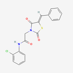 2-[(5Z)-5-benzylidene-2,4-dioxo-thiazolidin-3-yl]-N-(2-chlorophenyl)acetamide