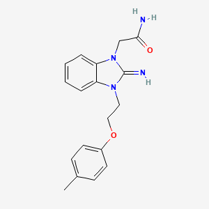 2-{2-imino-3-[2-(4-methylphenoxy)ethyl]-2,3-dihydro-1H-benzimidazol-1-yl}acetamide