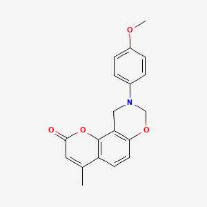 9-(4-methoxyphenyl)-4-methyl-9,10-dihydro-2H,8H-chromeno[8,7-e][1,3]oxazin-2-one