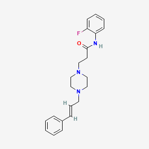 N-(2-fluorophenyl)-3-[4-[(E)-3-phenylprop-2-enyl]piperazin-1-yl]propanamide