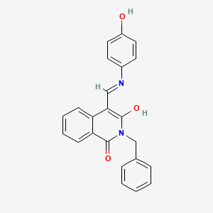 molecular formula C23H18N2O3 B10810556 (4E)-2-benzyl-4-[(4-hydroxyanilino)methylidene]isoquinoline-1,3-dione 