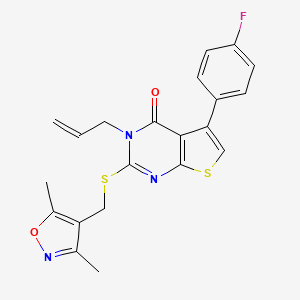 molecular formula C21H18FN3O2S2 B10810614 2-{[(3,5-dimethyl-1,2-oxazol-4-yl)methyl]sulfanyl}-5-(4-fluorophenyl)-3-(prop-2-en-1-yl)thieno[2,3-d]pyrimidin-4(3H)-one 