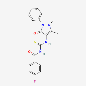 3-(1,5-Dimethyl-3-oxo-2-phenyl-2,3-dihydro-1H-pyrazol-4-YL)-1-(4-fluorobenzoyl)thiourea