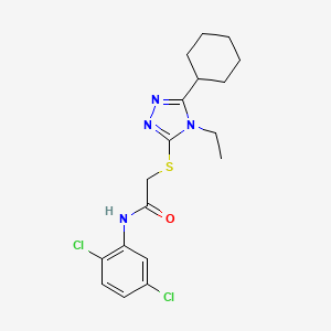 2-[(5-cyclohexyl-4-ethyl-1,2,4-triazol-3-yl)sulfanyl]-N-(2,5-dichlorophenyl)acetamide