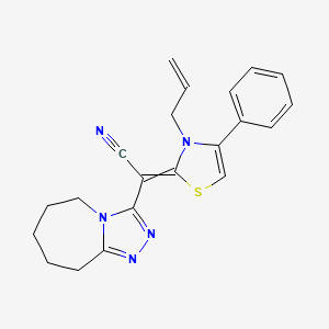 2-(4-phenyl-3-prop-2-enyl-1,3-thiazol-2-ylidene)-2-(6,7,8,9-tetrahydro-5H-[1,2,4]triazolo[4,3-a]azepin-3-yl)acetonitrile