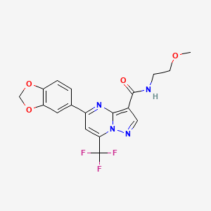 5-(1,3-benzodioxol-5-yl)-N-(2-methoxyethyl)-7-(trifluoromethyl)pyrazolo[1,5-a]pyrimidine-3-carboxamide