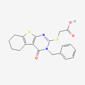 molecular formula C19H18N2O3S2 B10810738 [(3-Benzyl-4-oxo-3,4,5,6,7,8-hexahydro[1]benzothieno[2,3-d]pyrimidin-2-yl)sulfanyl]acetic acid 