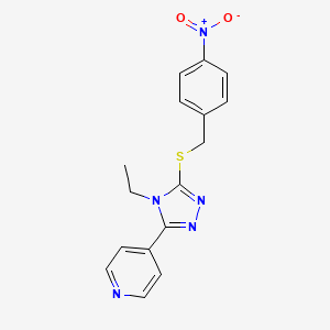 4-[4-Ethyl-5-[(4-nitrophenyl)methylsulfanyl]-1,2,4-triazol-3-yl]pyridine