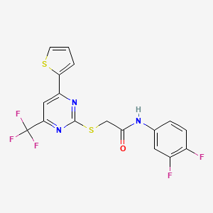 N-(3,4-difluorophenyl)-2-{[4-(thiophen-2-yl)-6-(trifluoromethyl)pyrimidin-2-yl]sulfanyl}acetamide