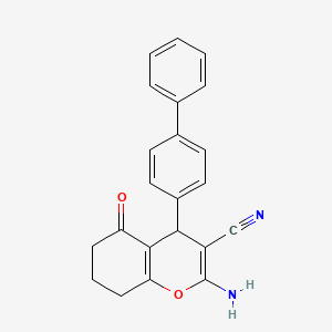 4-([1,1'-Biphenyl]-4-yl)-2-amino-5-oxo-5,6,7,8-tetrahydro-4H-chromene-3-carbonitrile