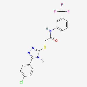 2-[[5-(4-chlorophenyl)-4-methyl-1,2,4-triazol-3-yl]sulfanyl]-N-[3-(trifluoromethyl)phenyl]acetamide