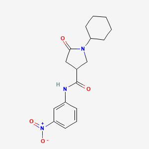 1-cyclohexyl-N-(3-nitrophenyl)-5-oxopyrrolidine-3-carboxamide