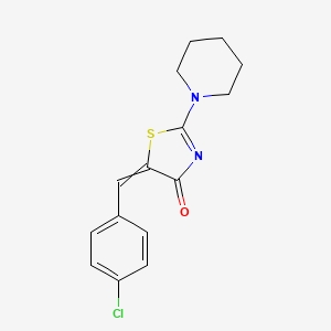 4(5H)-Thiazolone, 5-[(4-chlorophenyl)methylene]-2-(1-piperidinyl)-