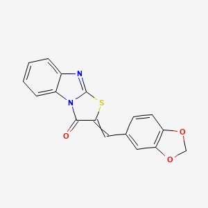 molecular formula C17H10N2O3S B10811139 2-(1,3-Benzodioxol-5-ylmethylidene)-[1,3]thiazolo[3,2-a]benzimidazol-1-one 