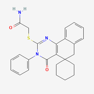 2-(4-oxo-3-phenylspiro[6H-benzo[h]quinazoline-5,1'-cyclohexane]-2-yl)sulfanylacetamide