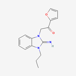 1-(furan-2-yl)-2-(2-imino-3-propyl-2,3-dihydro-1H-benzimidazol-1-yl)ethanone