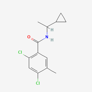 molecular formula C13H15Cl2NO B10811372 2,4-dichloro-N-(1-cyclopropylethyl)-5-methylbenzamide CAS No. 171506-43-7