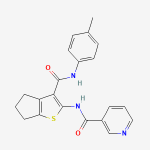 N-{3-[(4-methylphenyl)carbamoyl]-5,6-dihydro-4H-cyclopenta[b]thiophen-2-yl}pyridine-3-carboxamide