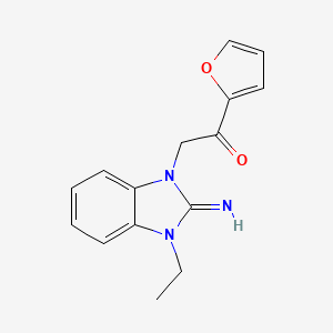 2-(3-ethyl-2-imino-2,3-dihydro-1H-benzimidazol-1-yl)-1-(furan-2-yl)ethanone