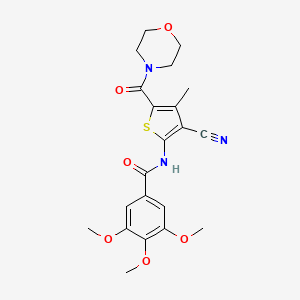 molecular formula C21H23N3O6S B10811446 N-[3-Cyano-4-methyl-5-(morpholine-4-carbonyl)-thiophen-2-yl]-3,4,5-trimethoxy-benzamide 