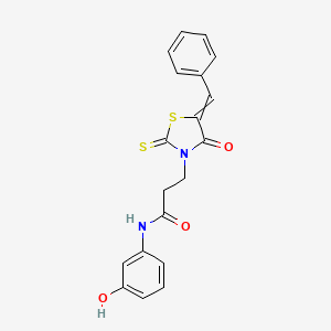 3-(5-benzylidene-4-oxo-2-sulfanylidene-1,3-thiazolidin-3-yl)-N-(3-hydroxyphenyl)propanamide