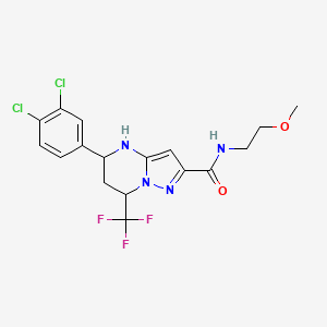 5-(3,4-Dichlorophenyl)-N-(2-methoxyethyl)-7-(trifluoromethyl)-4H,5H,6H,7H-pyrazolo[1,5-A]pyrimidine-2-carboxamide