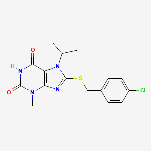 8-(4-Chloro-benzylsulfanyl)-7-isopropyl-3-methyl-3,7-dihydro-purine-2,6-dione