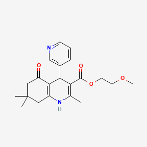 2-methoxyethyl 2,7,7-trimethyl-5-oxo-4-pyridin-3-yl-1,4,6,8-tetrahydroquinoline-3-carboxylate